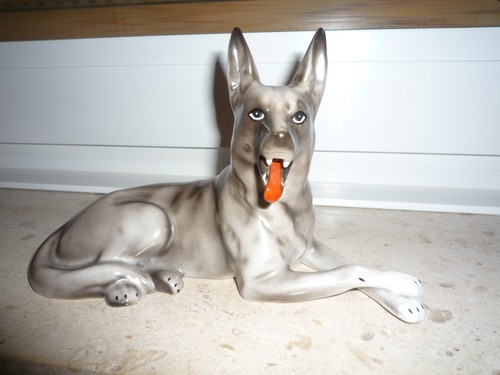 Porzellanfigur schäferhund - porzellanfigur:,