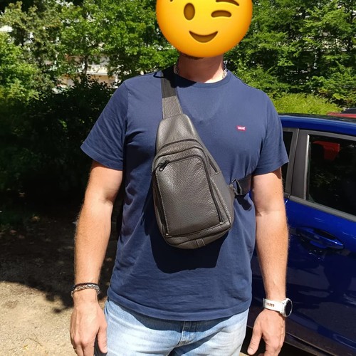 Handmade leder brusttasche - handmade,