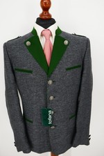 Tofana Lodenfrey Trachten Janker Gr.50 100% Leinen Anthrazit Grau NEU + Etikett