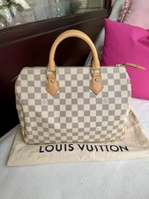 Orig. Louis Vuitton Speedy 30 Damier Azur + Zubehör 