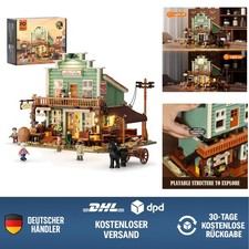 Bauklötze-Set leuchtend Western Stadt 1895 Teile für Erwachsene & Western-Lie...