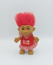 Troll Zwerg Mama Knolli Rote Kurze Haare Braune Augen Figur Vintage Rarität TOP