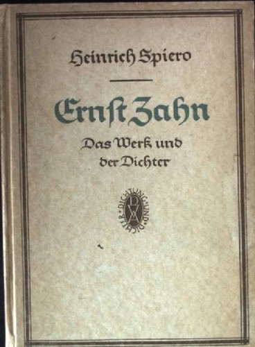 Ernst zahn das werk und - zahn,