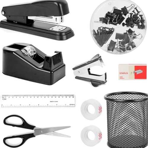 Büromaterial set schwarz - set,