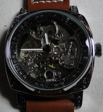 Braun/Silberne LONGLUX Mechanische / Handaufzugs Herren Armbanduhr