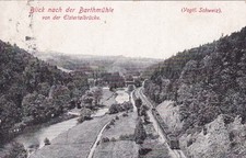 AK - Blick nach der Barthmühle von der Elstertalbrücke , gel. 1921
