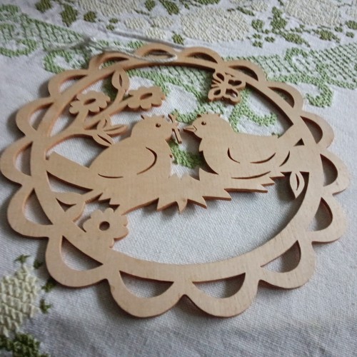 Fensterbild aus holz - fensterbild, vögel