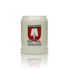 Spaten Bier Krug 0,5l Tonkrug Keramik Steingut Glas Brauerei Seidel Humpen Beer