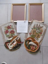 Junghans  Stickerei Bilder  2 Stück +  Rahmen  ca. 27 x 21  cm  mit  Stickwolle