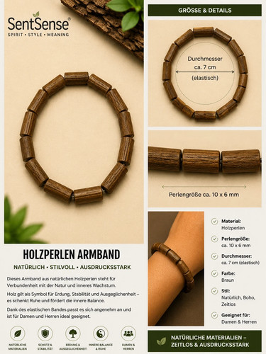 Elegantes holzarmband - holzarmband, –