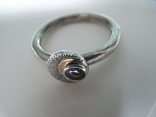 Silber und teil gold ring - silber,