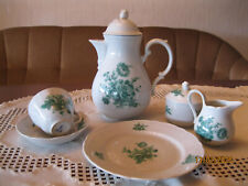 kaffeeservice 6 Personen florales Muster in grün