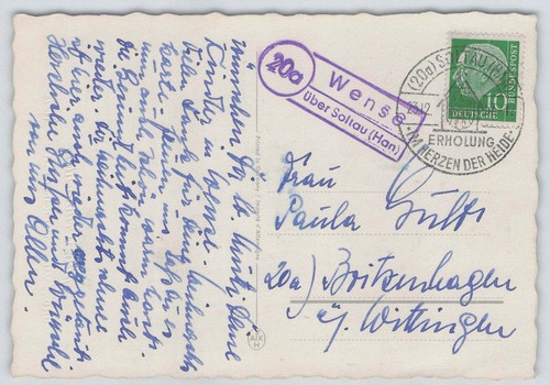 Bund landpoststempel 20a wense - landpoststempel,