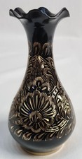 Vintage Messing Vase schwarz