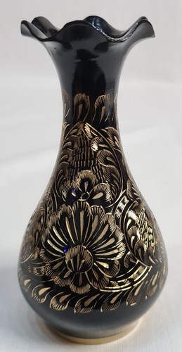 Vintage messing vase schwarz - vintage,