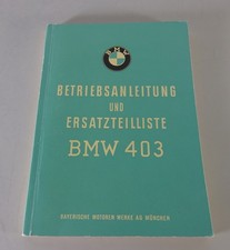Betriebsanleitung und Ersatzteilliste BMW 403 Industrie Motor Stand 10/1961