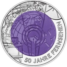 25 Euro Münze 50 Jahre Fernsehen - Silber Niob Österreich  2005