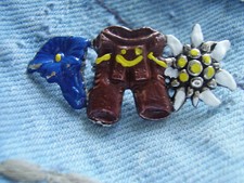 Anstecknadel Edelweiß Enzian