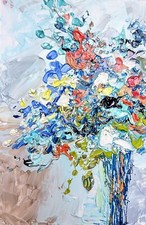 Abstrakter blumenstrauß blau - blumenstrauß,