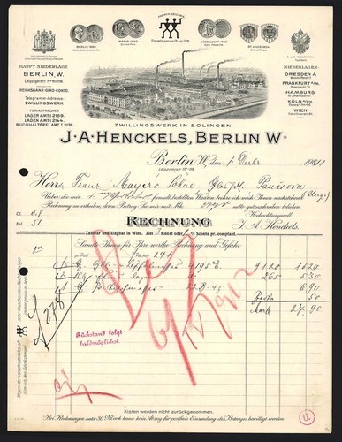 Rechnung berlin 1911 a - berlin, 1911,