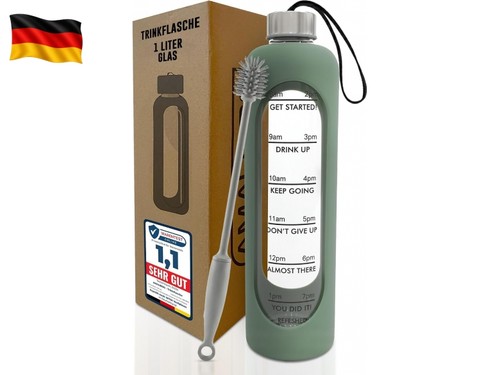 Trinkflasche glas aus - glas, l