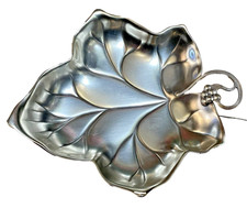 30er  50er WMF Efeu Blatt Schale Metall Silver Plate Vintage Wein Laub Ikora