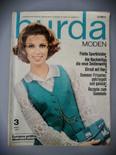 Burda Moden Zeitschrift 3 März 1968 mit Schnittmustern + Arbeitsanleitung