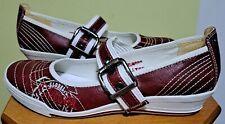 NEU-Tolle Ballerina von s.Oliver in weinrot-weiß, Gr. 41, leichter Keilabsatz