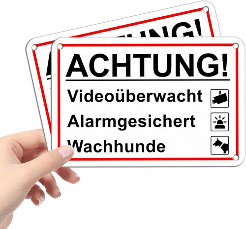 Schild alarmgesichert und - alarmgesichert,