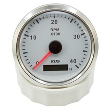 4000RPM KUS Drehzahlmesser Boot Instrument Mit Betriebsstundenzähler 85mm Weiß