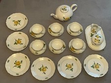 Kaffee od. Tee-Service Hutschenreuther Maria Theresia weiß, Goldrand, handbemalt