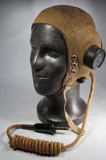WW2 RAF E Type Aertex Flying Helmet - Britische Fliegerkopfhaube Royal Air Force