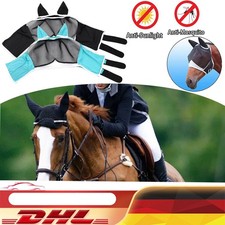Pferd Anti Fliegenmaske Kapuze Vollgesichtsnetz Schutz Pferdemaske Anti-UV'