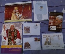 7 teilig ETB Erinnerungsblatt Jubiläumsbrief 80. Geburtstag Papst Benedikt XVI.