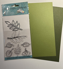 Craft Sensations Clear Stamps Stempel / Stanze Blätter, Stampin up Farbkarton A5
