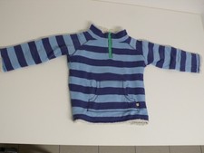 Frugi Teddy-Stoff Wende-Pullover/Reversibel Farbe blau gestreift/weiß Größe 116