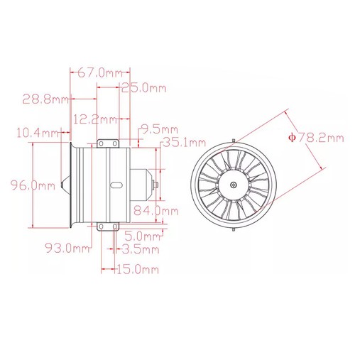 Edf blatt impeller - 80, 12-blatt-impeller