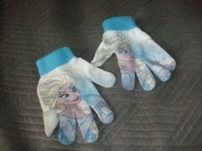 Mädchen,Kinder Elsa Handschuhe Gr:128/152,Weiß Blau Farbe