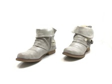 Super Me Damen Stiefel Stiefelette Ankle Boots Freizeit Comfort Silber Gr 39