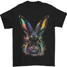 Aquarell Kaninchen Hase Herren T-Shirt 100 % Baumwolle