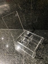 Plexiglas Sortierdose 4 Fächer mit Deckel 6,9x18x13,9 cm