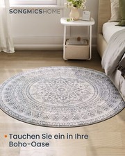 SONGMICS  Teppich rund,  Wohnzimmerteppich, rutschfester Teppich, flauschig