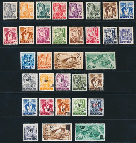 Saarland 1947 minr 206 238 - saarland, 206-238