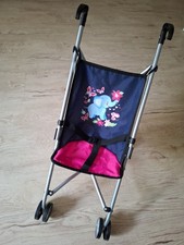 Puppenbuggy blau pink Elefant Blumen- Bayer Design -Gebraucht, Mädchen Spielzeug