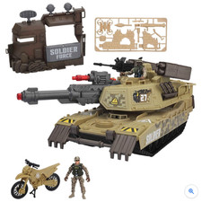 Militärischer Panzer Militär Fahrzeug Spielzeug Set mit Motorrad  + Soldaten