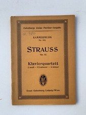 Noten . R. Strauss. Opus 13. Klavierquartett C moll.    Taschenpartitur.