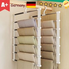2 Stück Edelstahl 6 In 1 Hosenbügel Platzsparend Kleiderbügel mit Haken Hosen DE