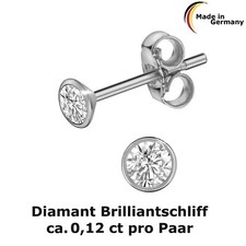 Ohrstecker Diamant 585 Weißgold 2,8 mm Single/Einzel NEU Kelchstecker 14 Karat