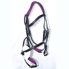 FSS Anatomical Grackle Bridle Freeway MonoCrown Mexican Figure 8 BURGUNDY PLUM