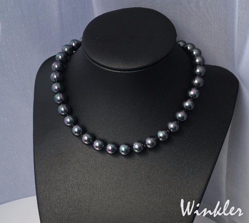 Schwarze collier perlen - collier,